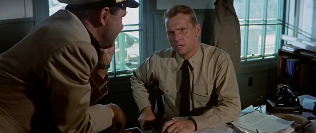 John Land and Jack Lemmon in the movie The Wackiest Ship in the Army