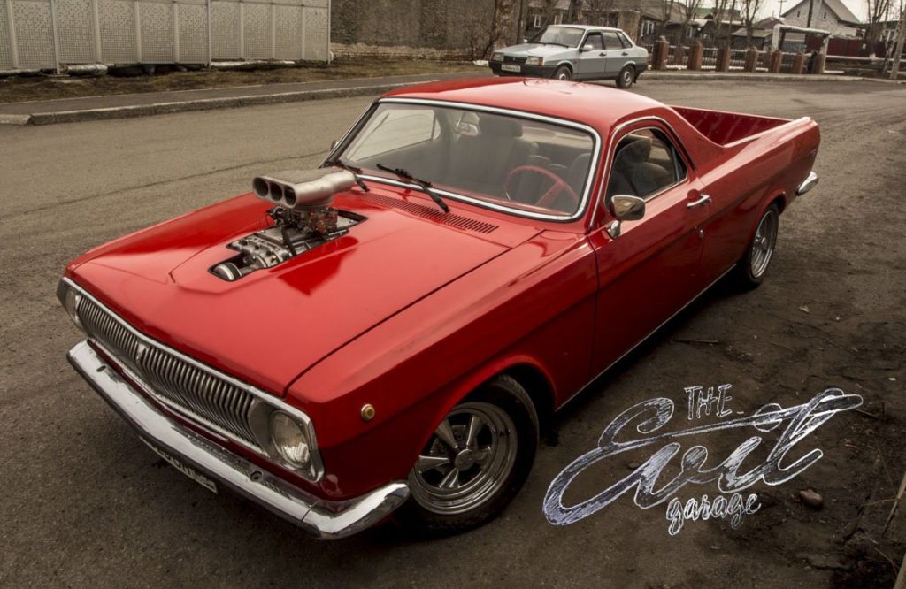 GAZ 24 Volga with pickup truck body, V8 engine and supercharging