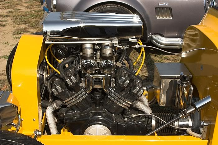 Ford Model T hot rod with a V4 engine from a Yamaha V-Max motorcycle, photo 02.