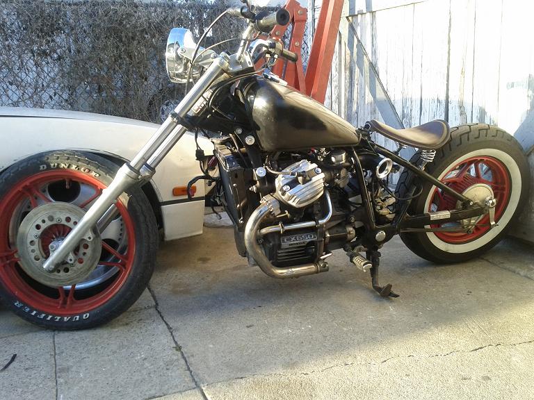 Chopper with engine from Honda CX650, photo 02.