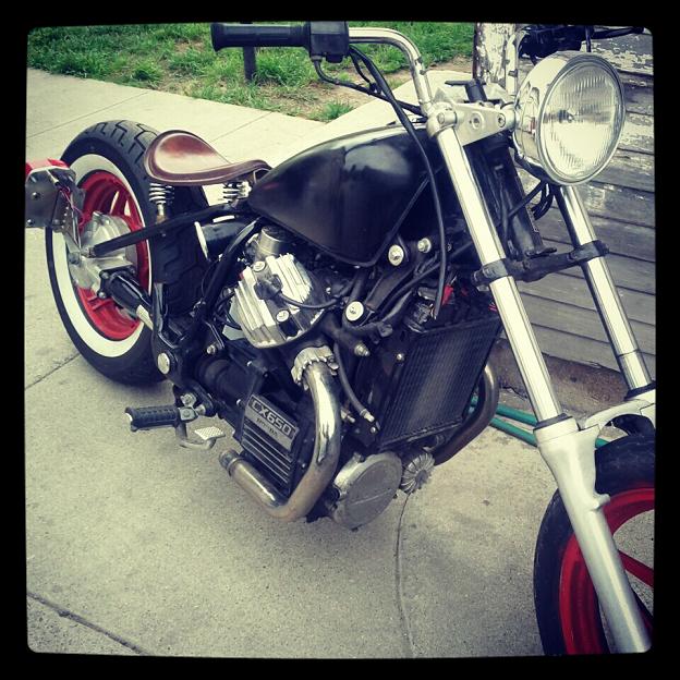 Chopper with engine from Honda CX650, photo 04.