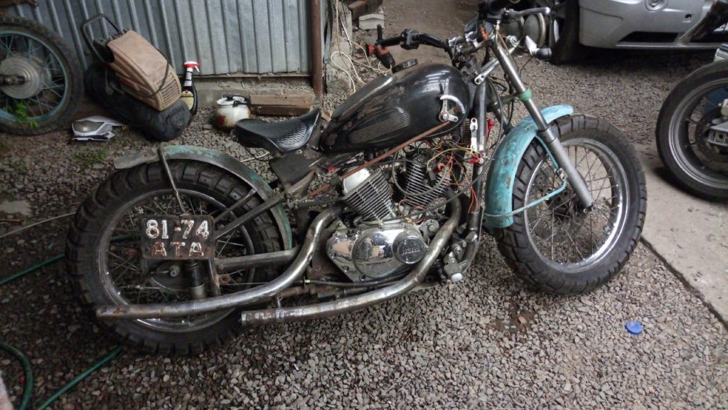 IZH 49 motorcycle with a V-Twin engine from Yamaha Virago 250.