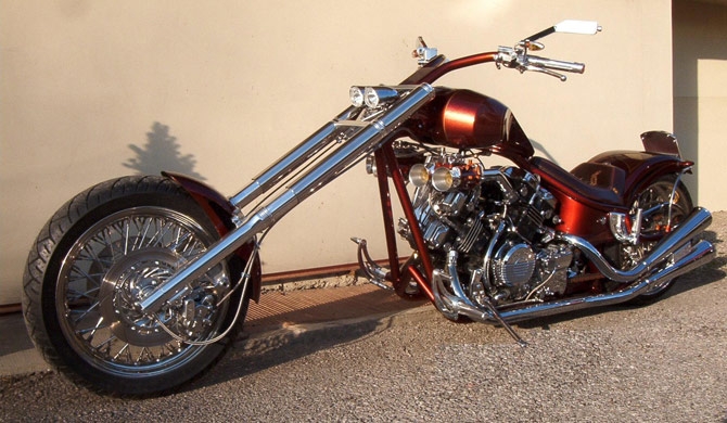 Chopper with a Honda VF750, V4 engine, photo 01.