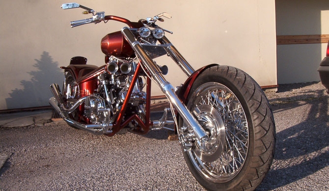 Chopper with a Honda VF750, V4 engine, photo 04.