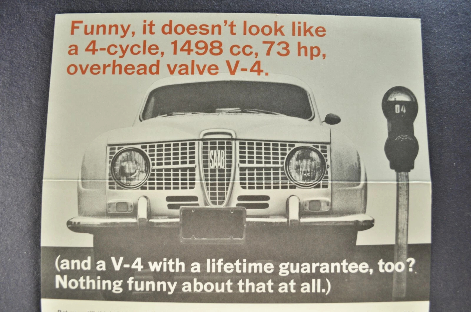 Advertisement for the V4 engine from SAAB, photo 02.