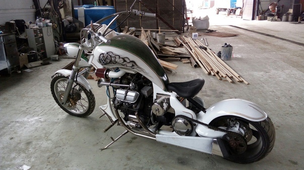 A white chopper with a MeMZ V4 engine from Zaporozhets, photo 07.