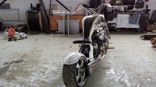 A white chopper with a MeMZ V4 engine from Zaporozhets, photo 08.