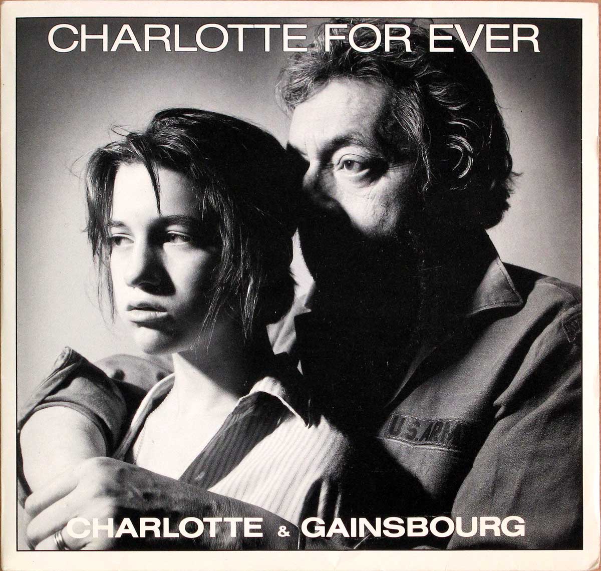 Charlotte Gainsbourg with her father Serge Gainsbourg on the cover of the album Charlotte For Ever 1986