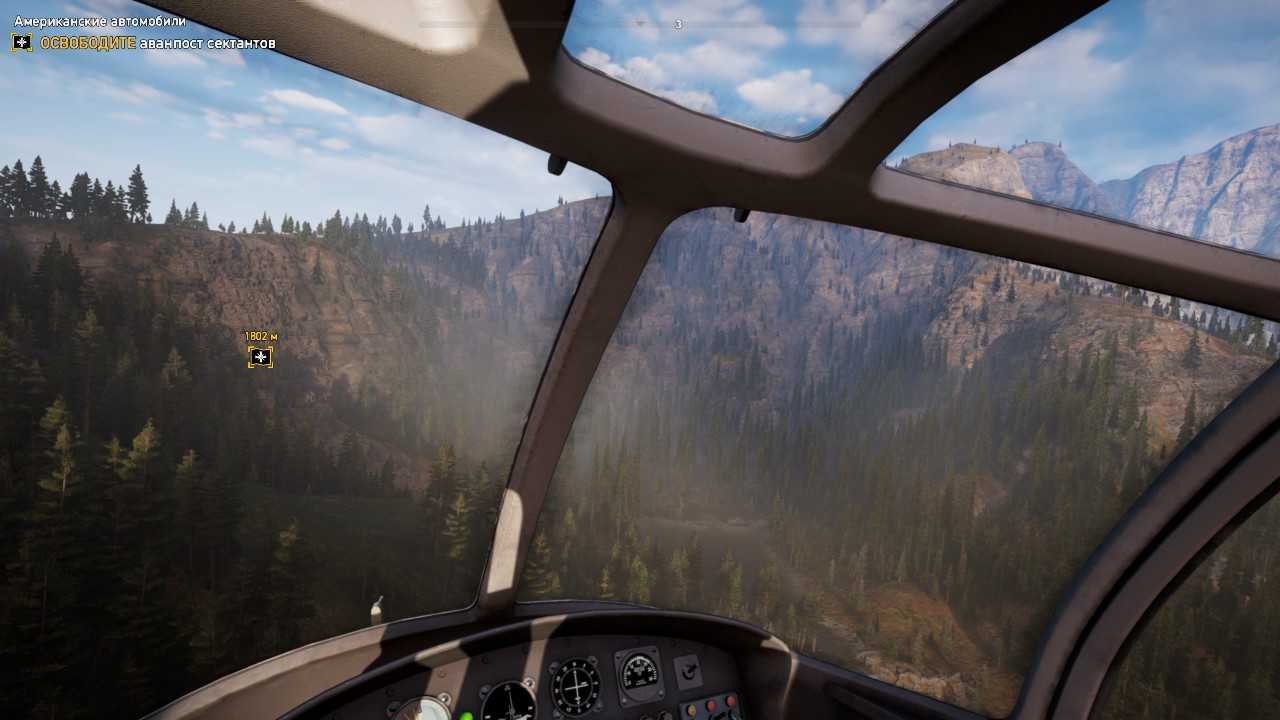 inside the helicopter, screenshot from the game Far Cry 5