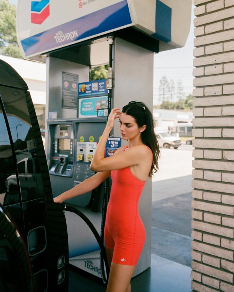 Kendall Jenner in life, at the gas station