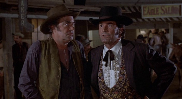 Jack Elam and James Garner in the western Support YourLocal Gunfighter