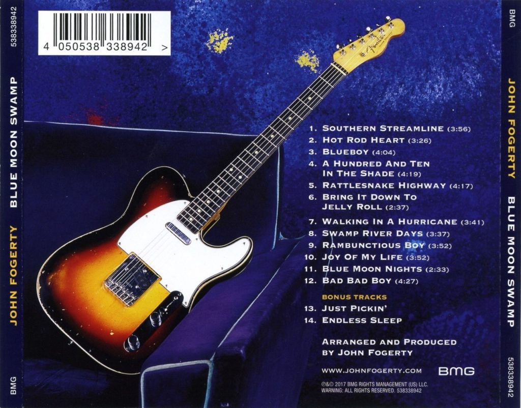 John Fogerty - Blue Moon Swamp, CD Back Cover, download album in mp3, listen online