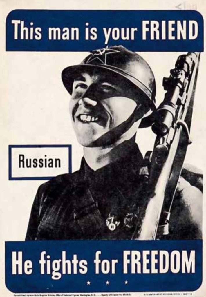 war poster Russian Is Your Friend, He Fights for Freedom