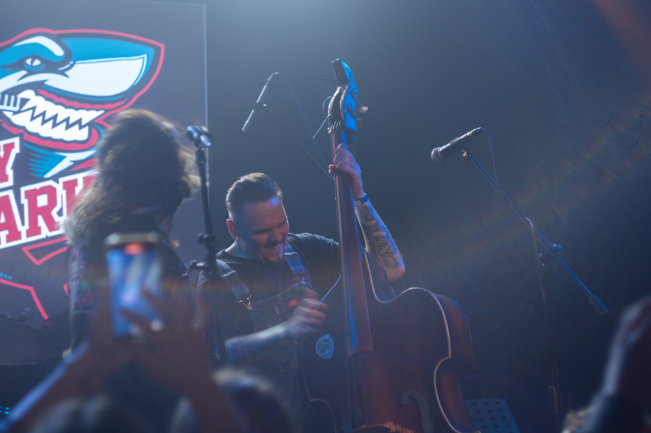 Danya Lipovetsky, double bass player of Rusty Sharks, saikobilly from St. Petersburg