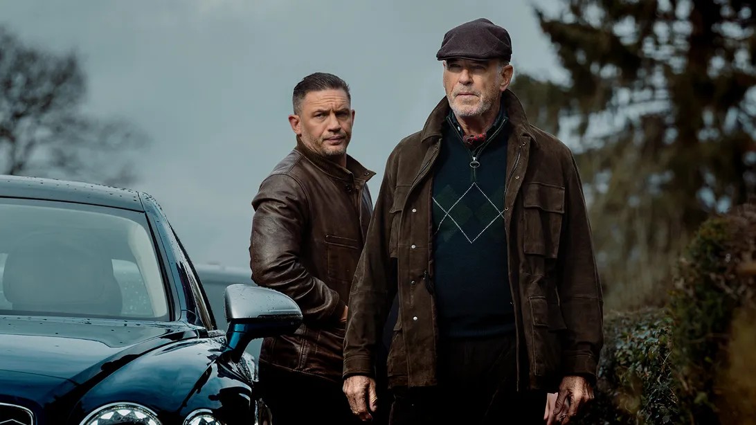 Tom Hardy and Pierce Brosnan, TV series Mobland, 2025