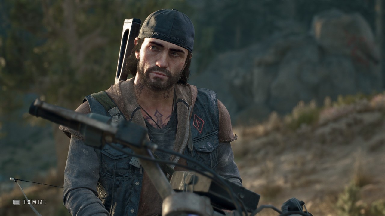 Longing for the days gone by is reflected on the face of the main character, screenshot from the game Days Gone
