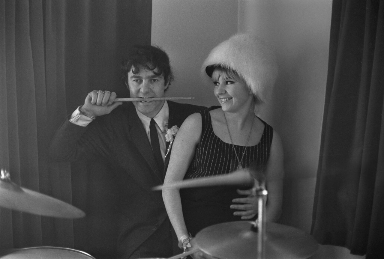 Johnny Kidd with his wife Jean Heath after their wedding, February 18, 1966
