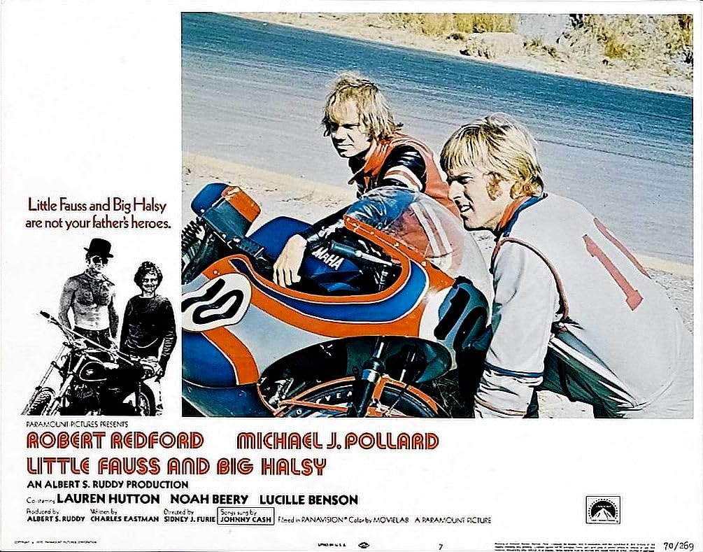 Robert Redford and Michael J. Pollard in the movie Little Fauss and Big Halsy