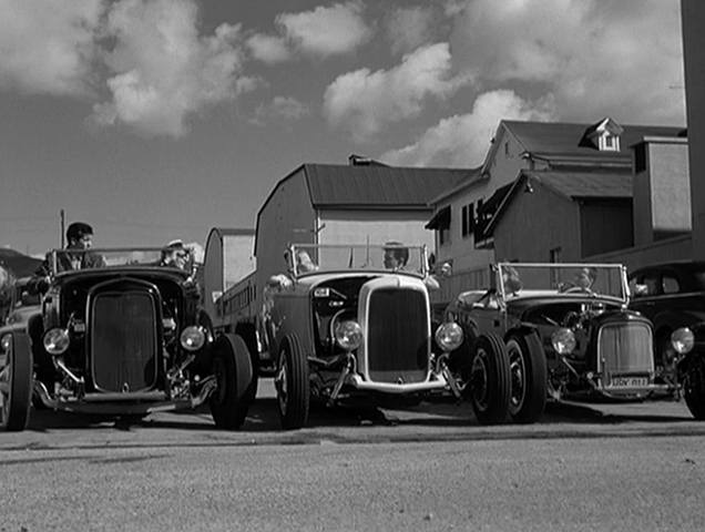 Three hot rods in the 1958 film Hot Rod Gang.