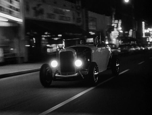Hot rod at night in the movie Hot Rod Gang