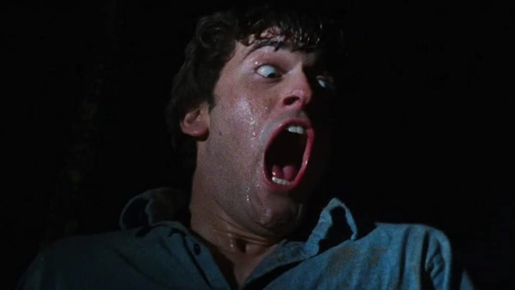 Bruce Campbell in the movie The Sinister Dead 1981