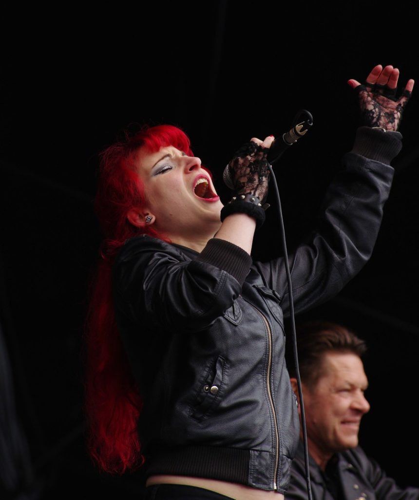 Tiger Lilly Marleen, vocalist of the German band Bonsai Kitten, a punk rock and cycobilly band with female vocals