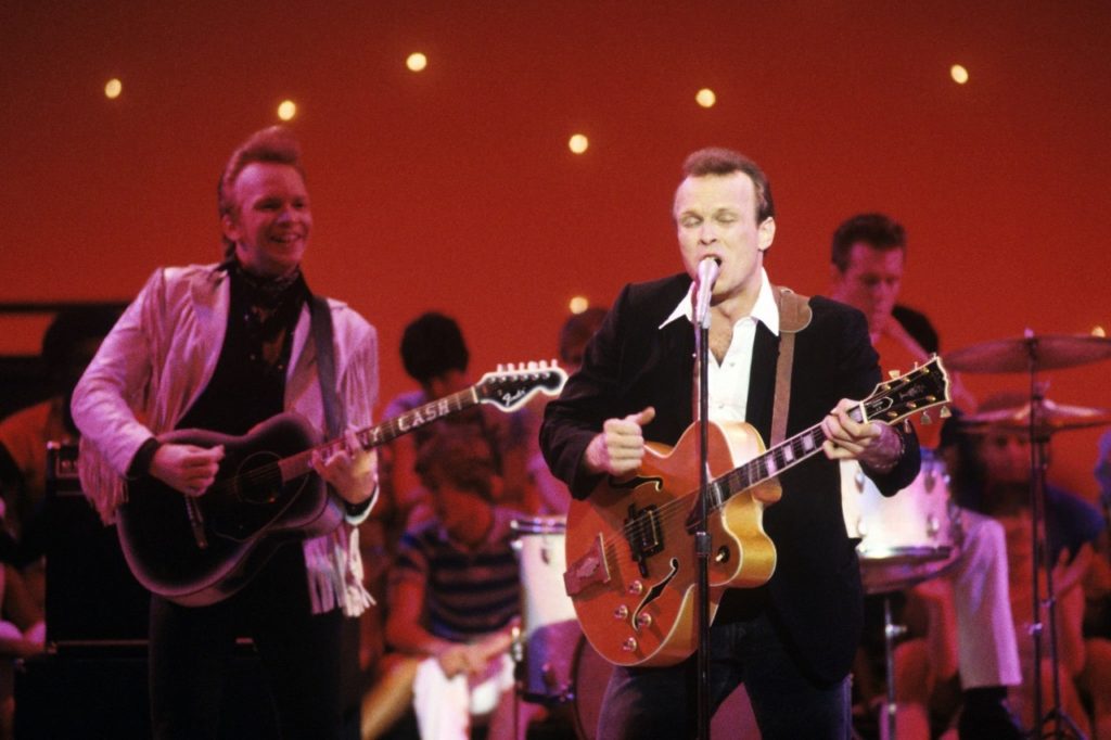 Dave Elwes and Phil Alvin, The Blasters at the Dick Clark American Bandstand Show, 1984