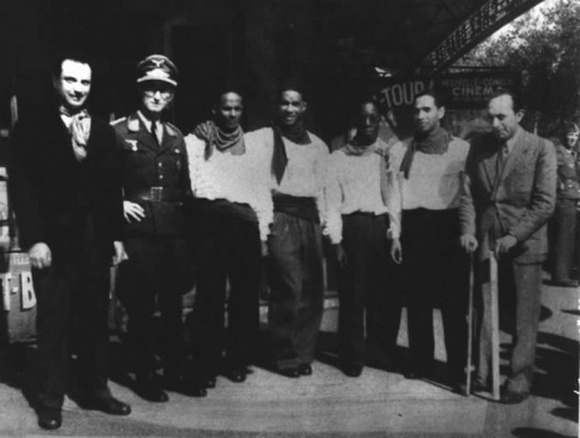 Django Reinhardt and Dietrich Schultz-Ken with jazzmen