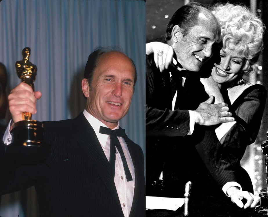 Robert Duvall at the Oscar ceremony, 1984. Together with Dolly Parton