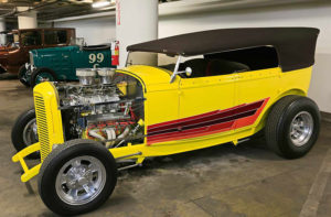 1932 Ford Phaeton hot rod Tom's Tub II in the garage.