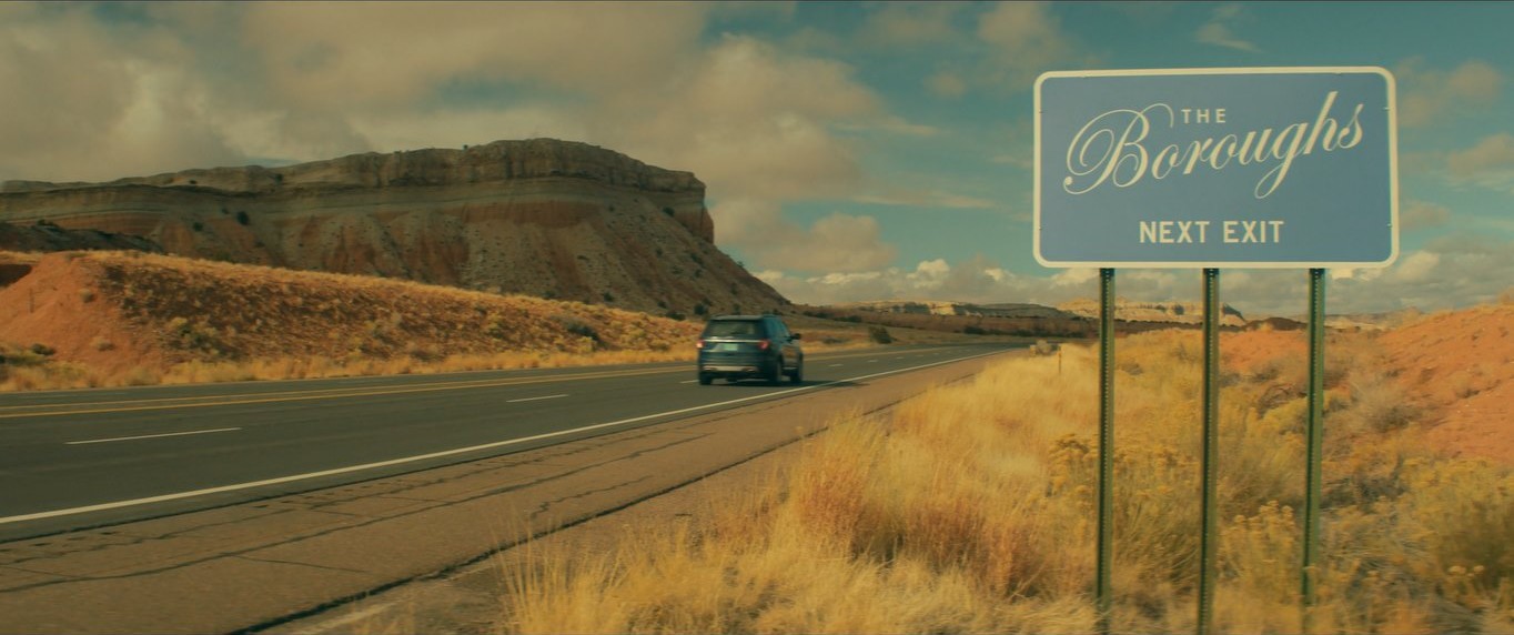 American highway in New Mexico, shot from the TV series Borose, 2026