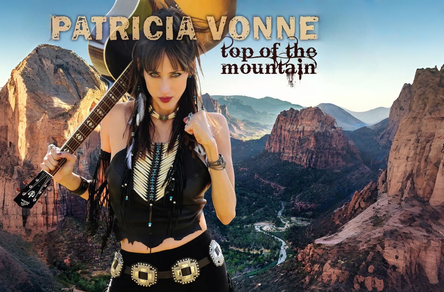 Patricia Vonne singer's biography and review of the Latin rock album Top Of The Mountain 2018