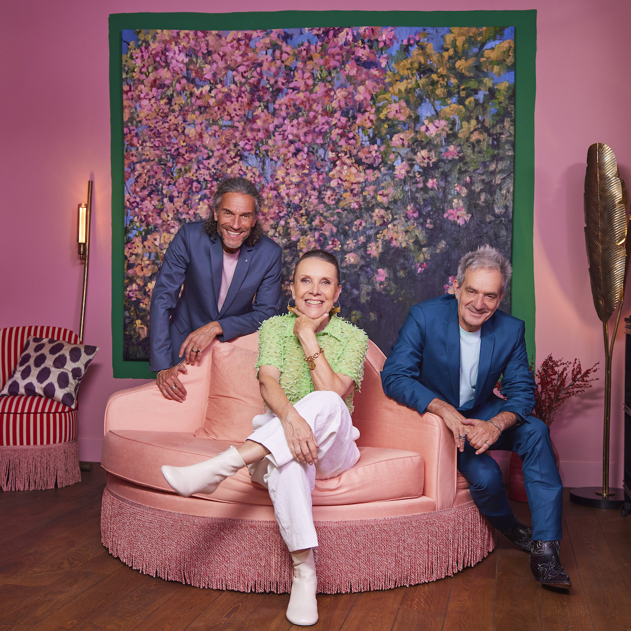 Dani Klein and musicians Francois Garny and Thierry Plas